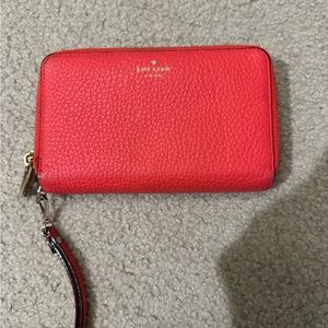 Kate Spade Red Leather Wristlet